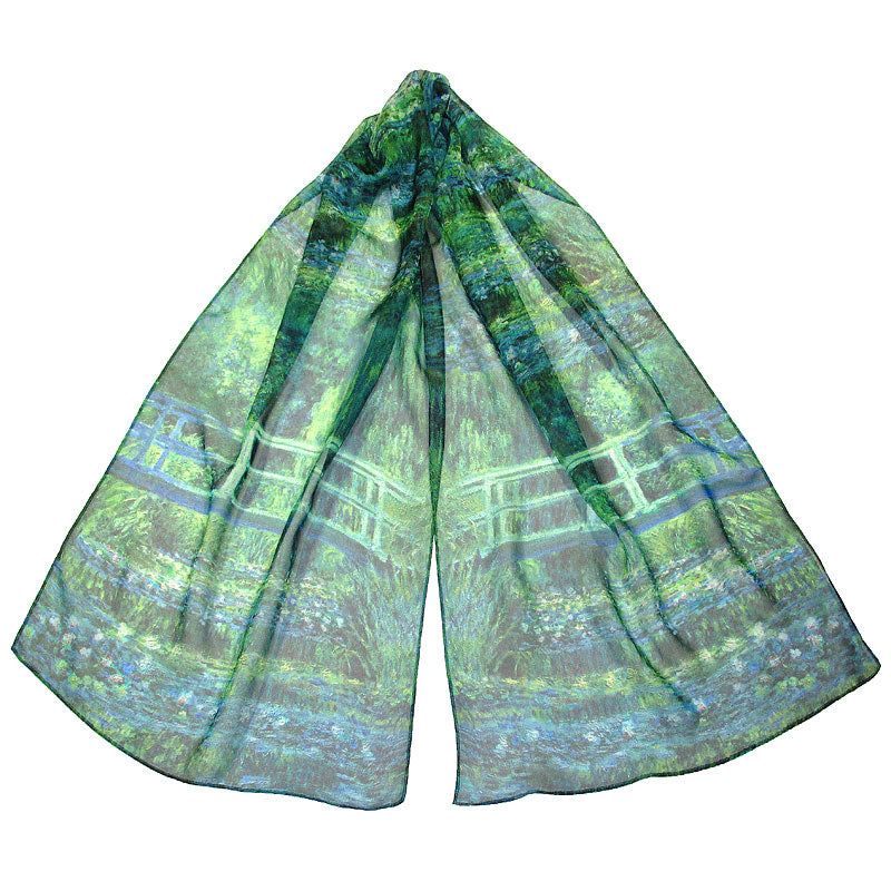 Monet Japanese Bridge Chiffon Scarf