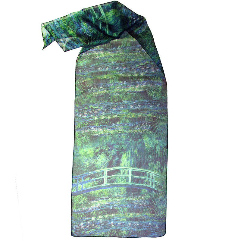 Monet Japanese Bridge Chiffon Scarf - Full View