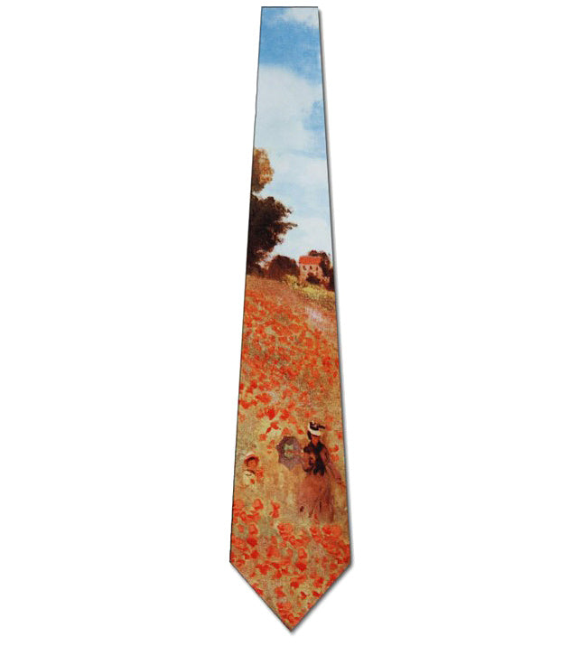 Monet Field of Poppies Fine Art Necktie