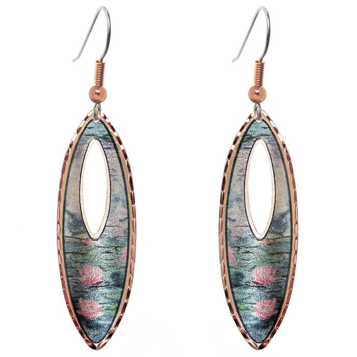 Monet Water Lilies Long Earrings