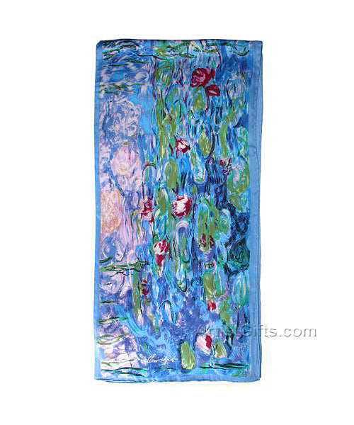 Monet Water Lilies Art Scarf - Full View