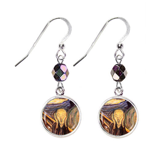 The Scream Art Glass Earrings - Sold Separately