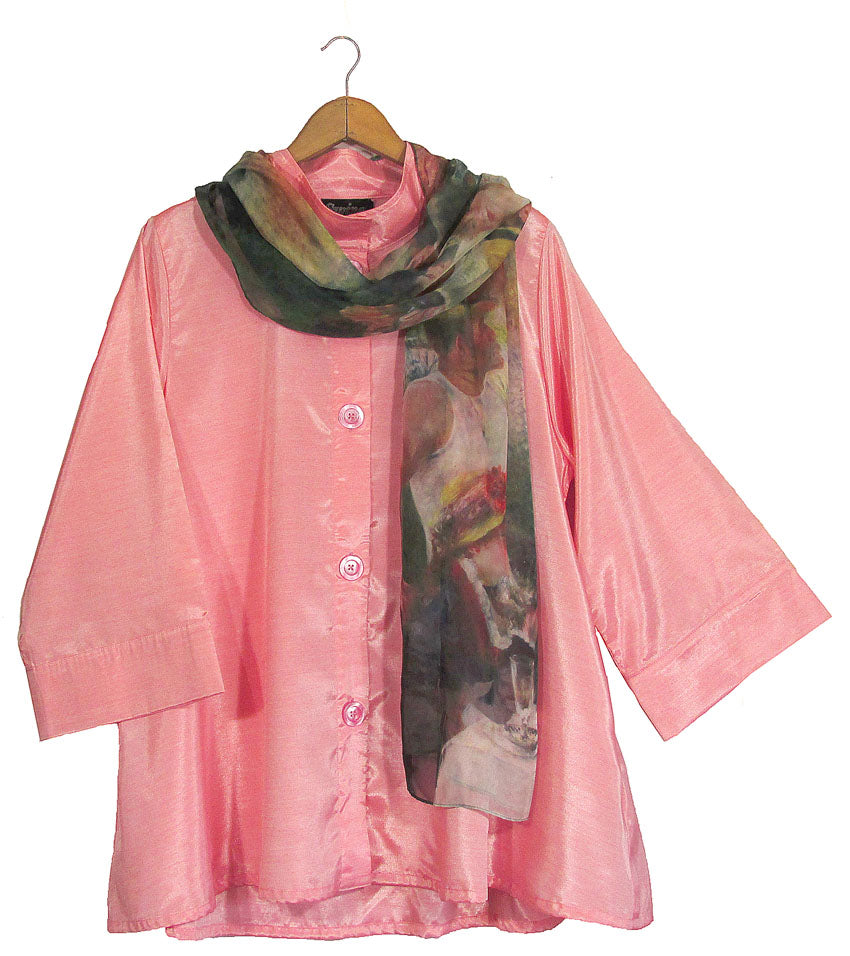 Peach Sorbet Swing Top with Renoir Art Scarf - Sold Separately