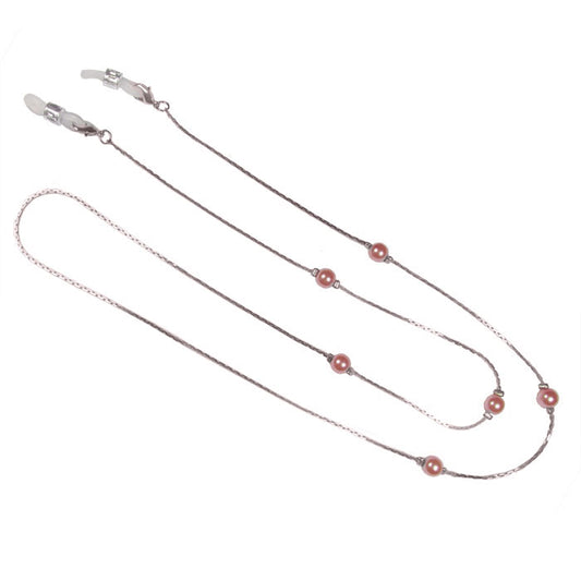 Pearl Pink Bead Eyeglass Chain