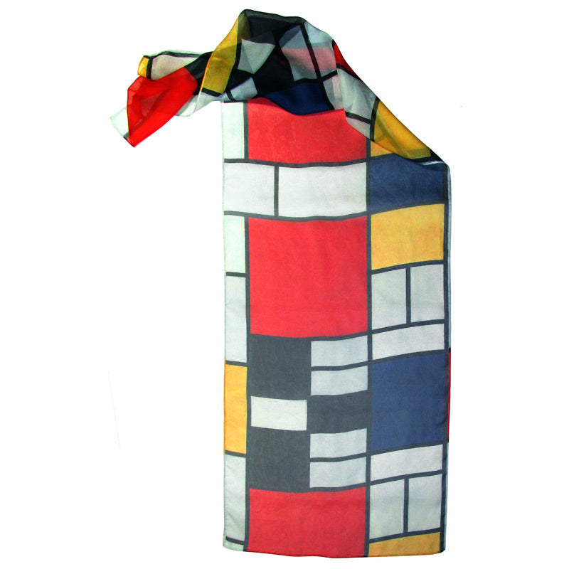 Abstract Art Piet Mondrian Scarf - Full View