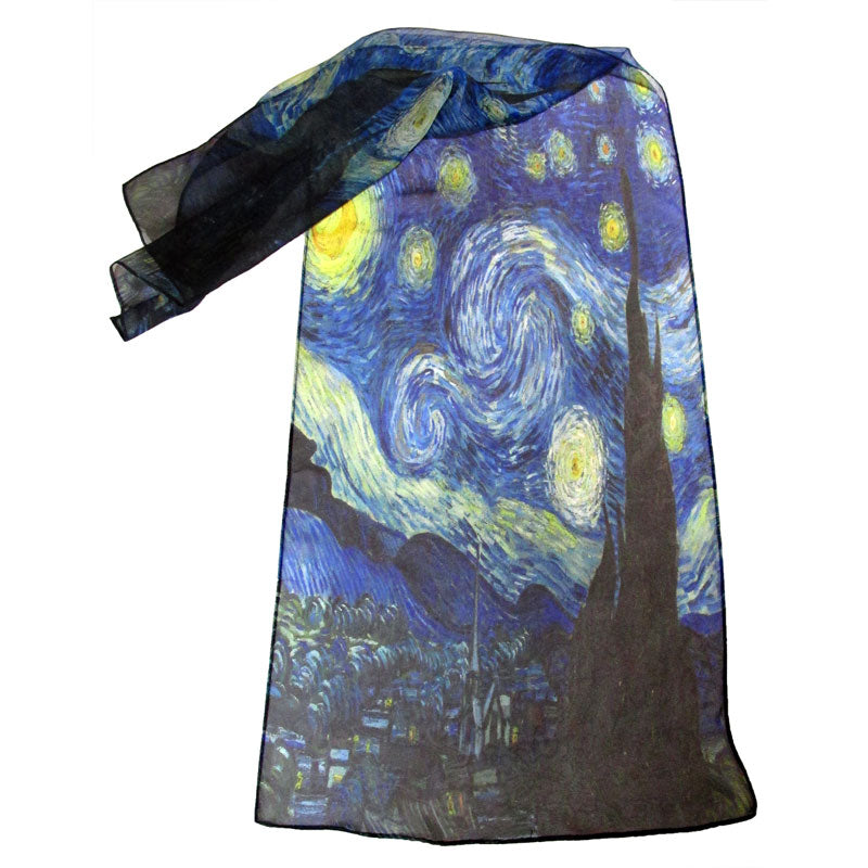 Van Gogh Starry Night Chiffon Scarf Full View