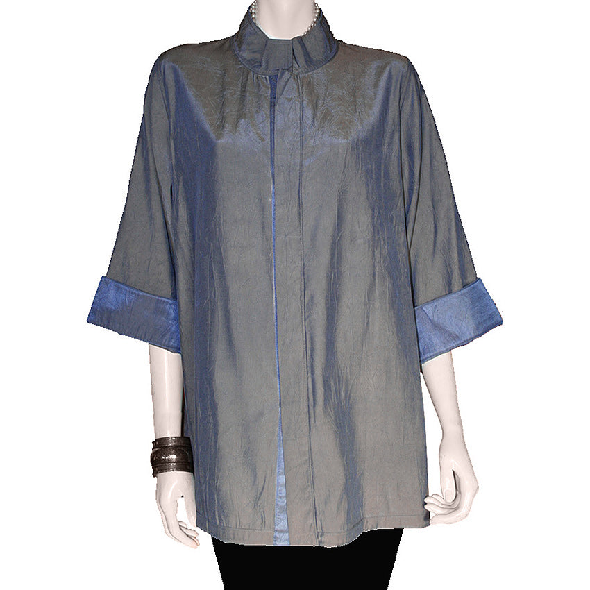 Reversible Crinkle Swing Slate Gray Side