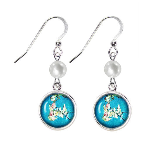Blossoming Almond Tree Pearl Glass Earrings - Sold Separately