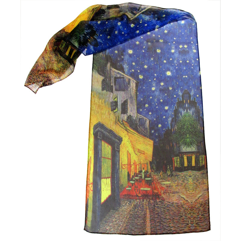 Full View of Van Gogh Chiffon Cafe' Scarf