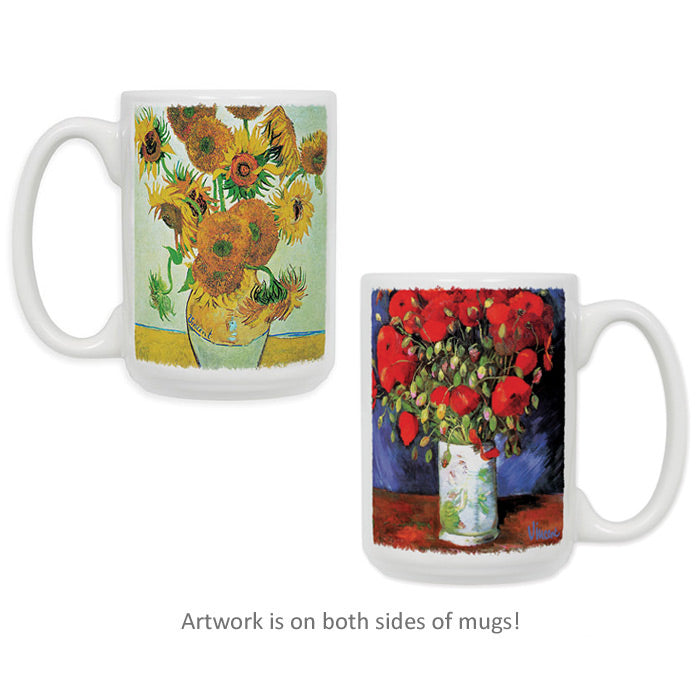 Van Gogh Flowers in Vases Coffee Mug Gift Set