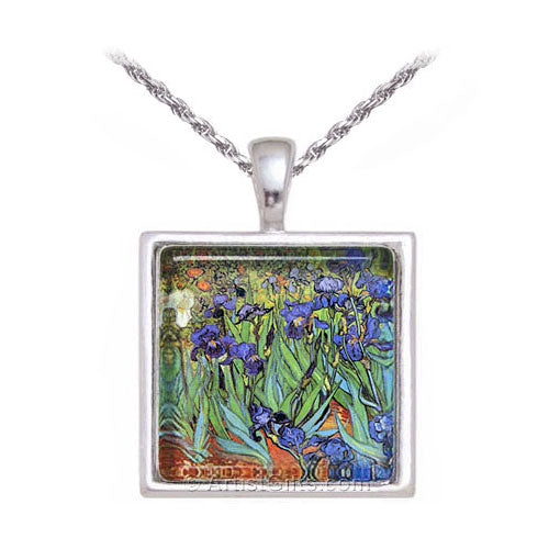 Van Gogh Irises Art Necklace