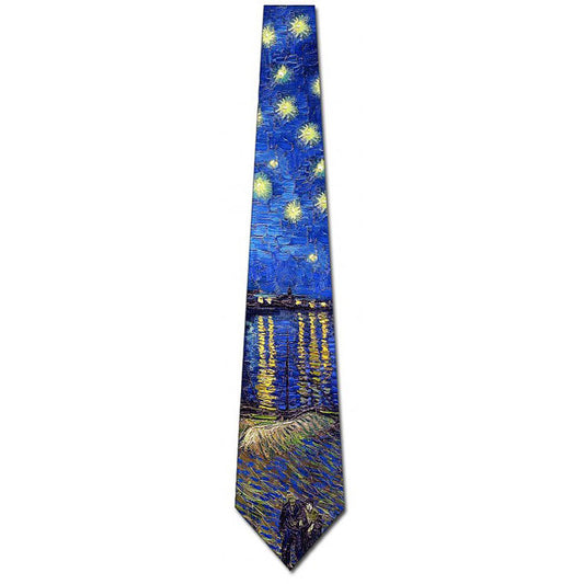 Van Gogh Starry Over the Rhone Necktie