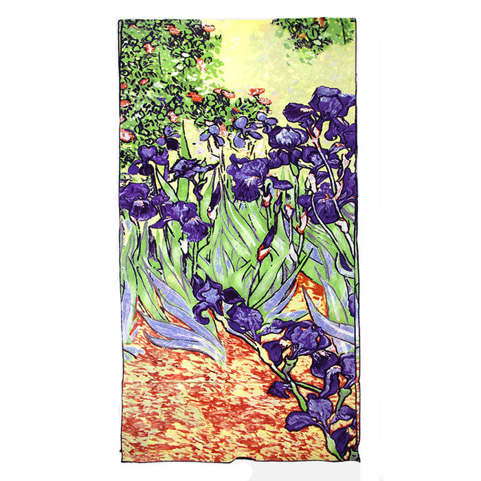 Folded View of Van Gogh Iris Silk Scarf