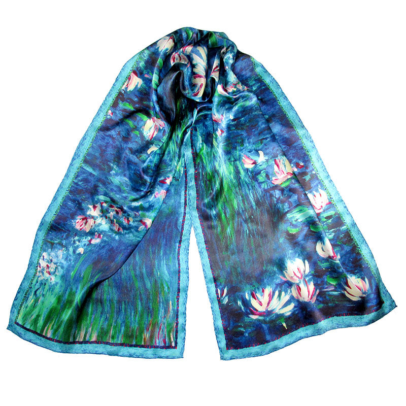 Monet Water Lilies Silk Art Scarf