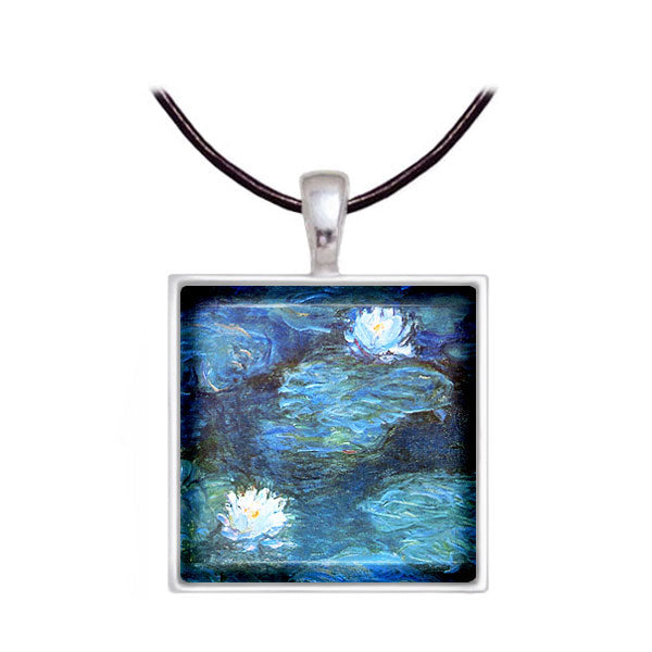 Monet Water Lilies 1899 Necklace with Leather Cord