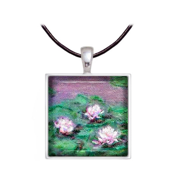 Monet Water Lily 1905 Necklace with Leather Cord