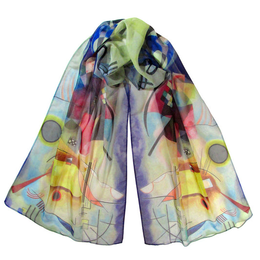 Kandinsky Yellow Red Blue Art Scarf