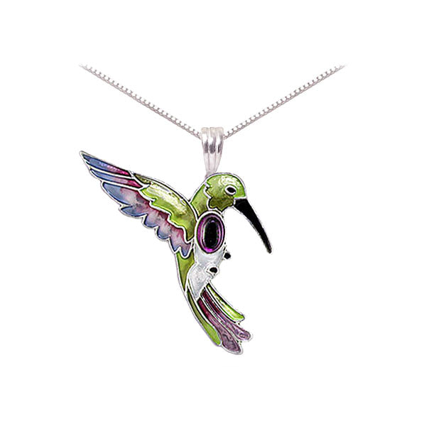 Amethyst Hummingbird Necklace