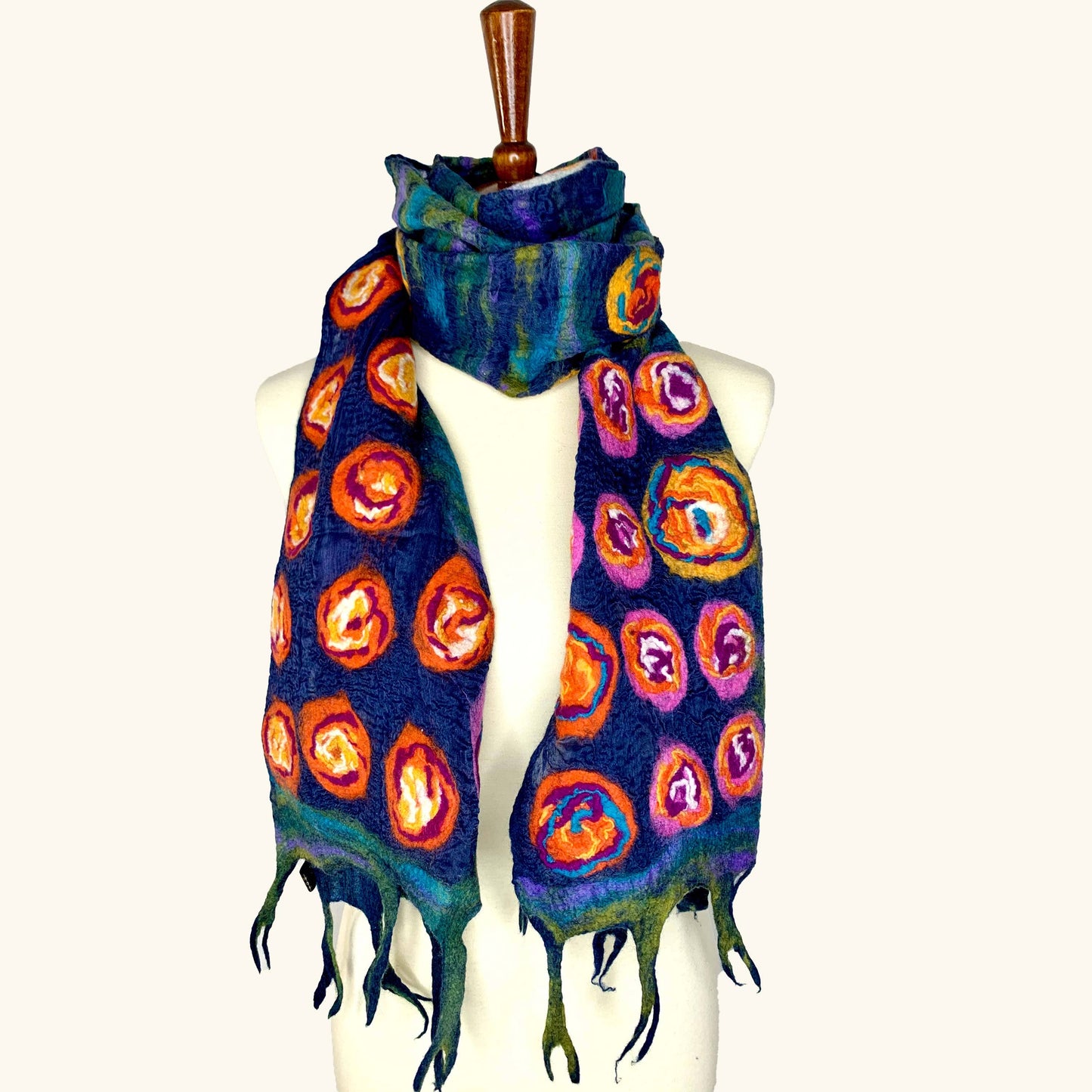 Handcrafted Monet Inspired Merino Wool Scarf - Fair Trade Nepal Artisan