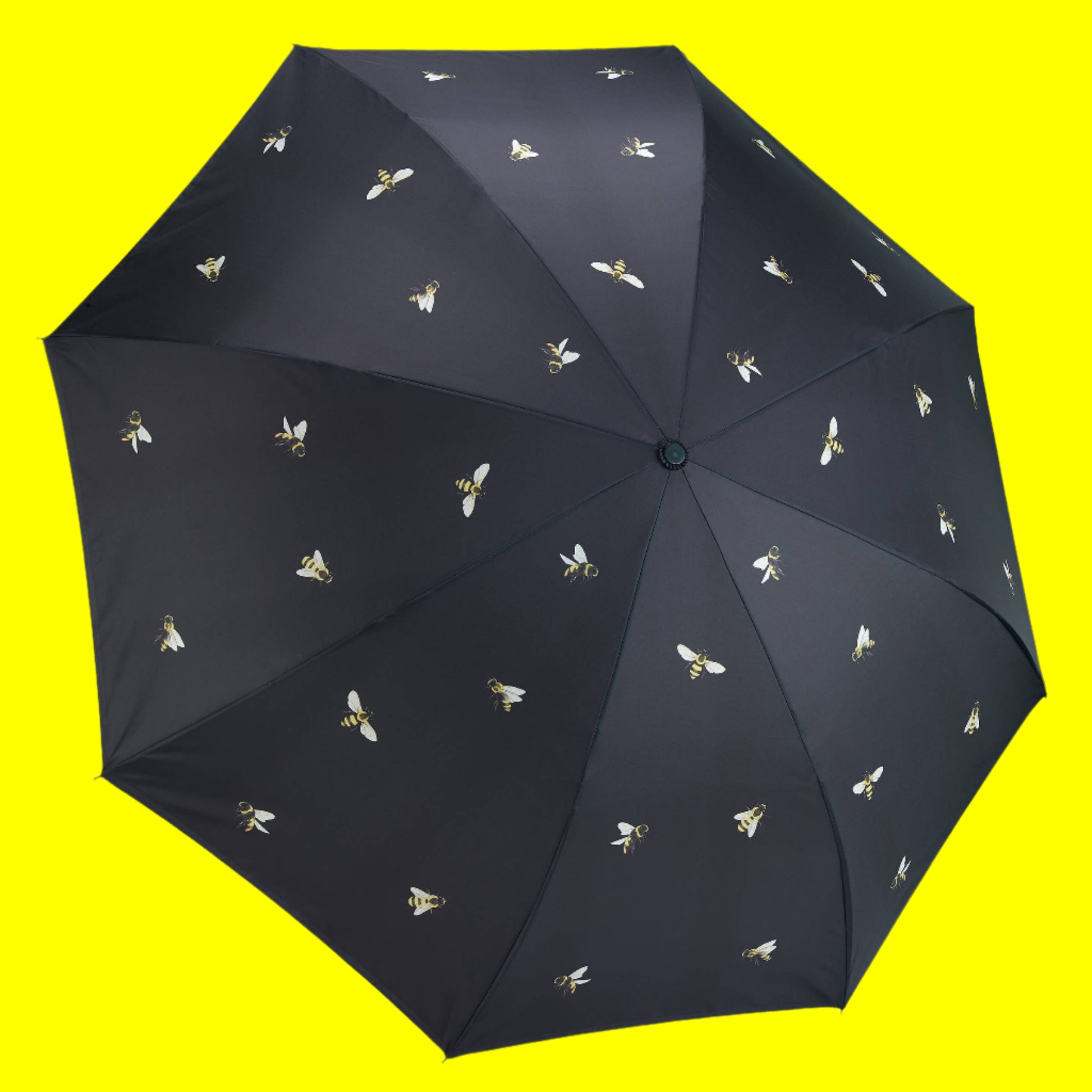 bees in patio umbrella Bees-Black Stick Premium Umbrella Reverse Close