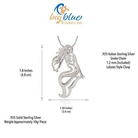 Handmade Sterling Silver Mermaid Lorelei Pendant - Mythical Ocean Jewelry