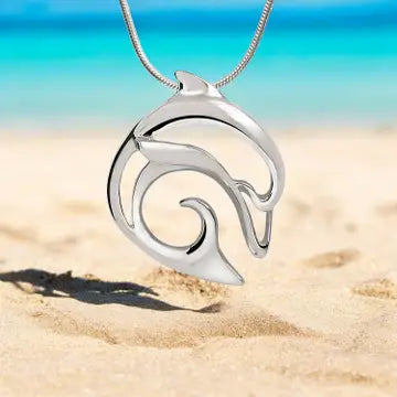 Sculpted Silver Dolphin Necklace
