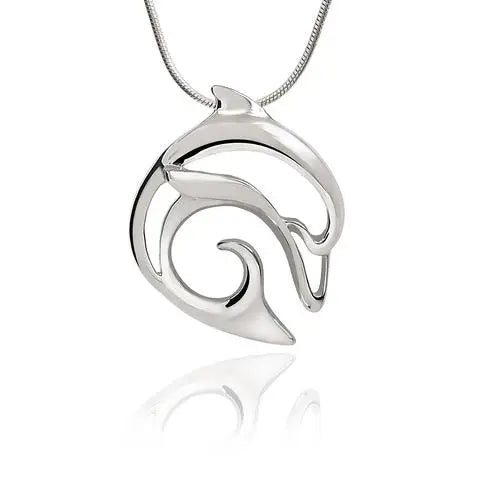 Sculpted Silver Dolphin Necklace