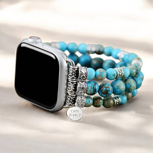 Imperial Turquoise Jasper Stretch Apple Watch Strap