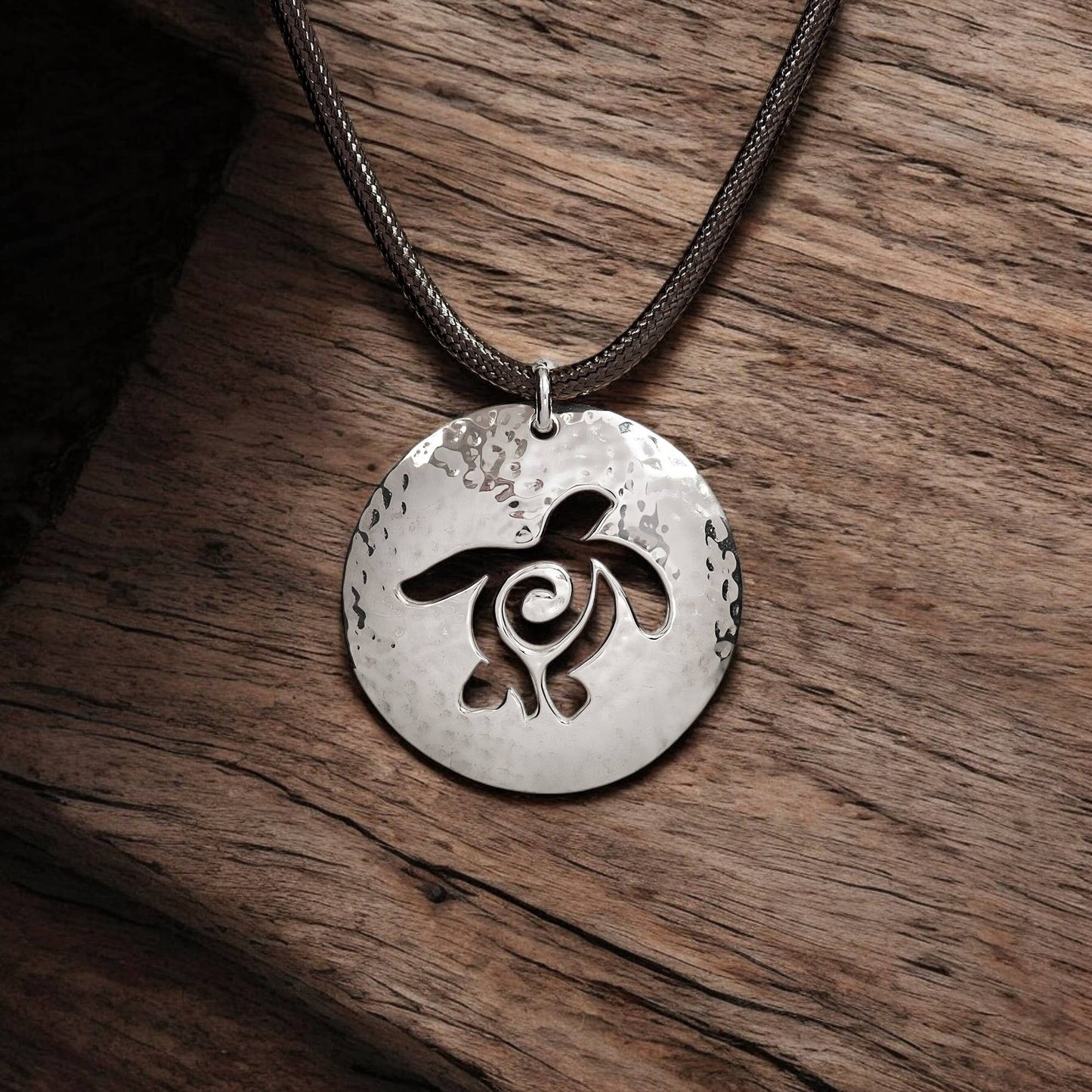 Sterling Silver Ocean Traveler Sea Turtle Medallion - Iconic Marine Jewelry