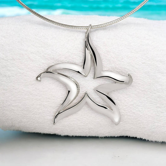 Handcrafted Sterling Silver Starfish Pendant - Celestial Ocean Jewelry
