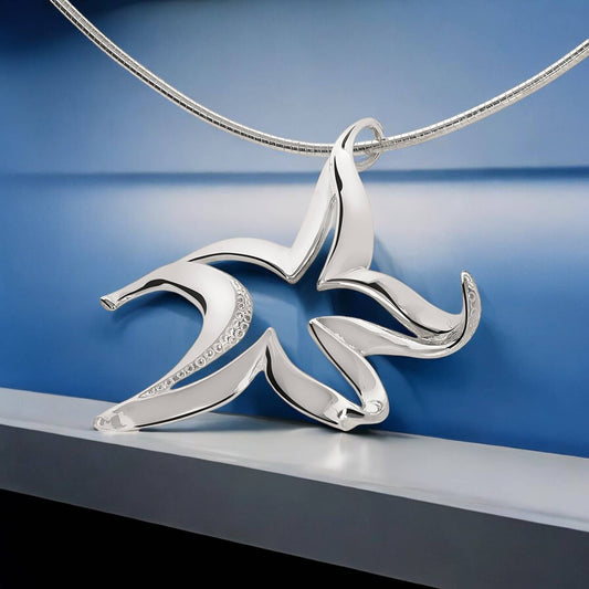 Handcrafted Sterling Silver Starfish Pendant - Celestial Ocean Jewelry