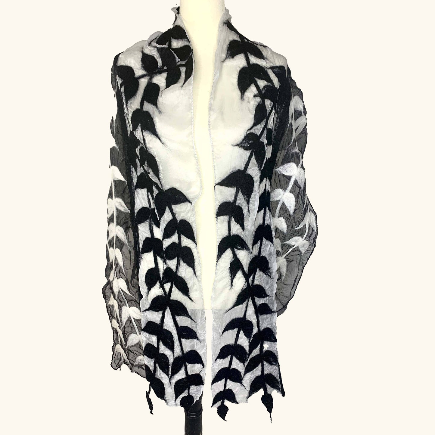 Split Vine Merino Wool Scarf - Fair Trade Nepal Artisan