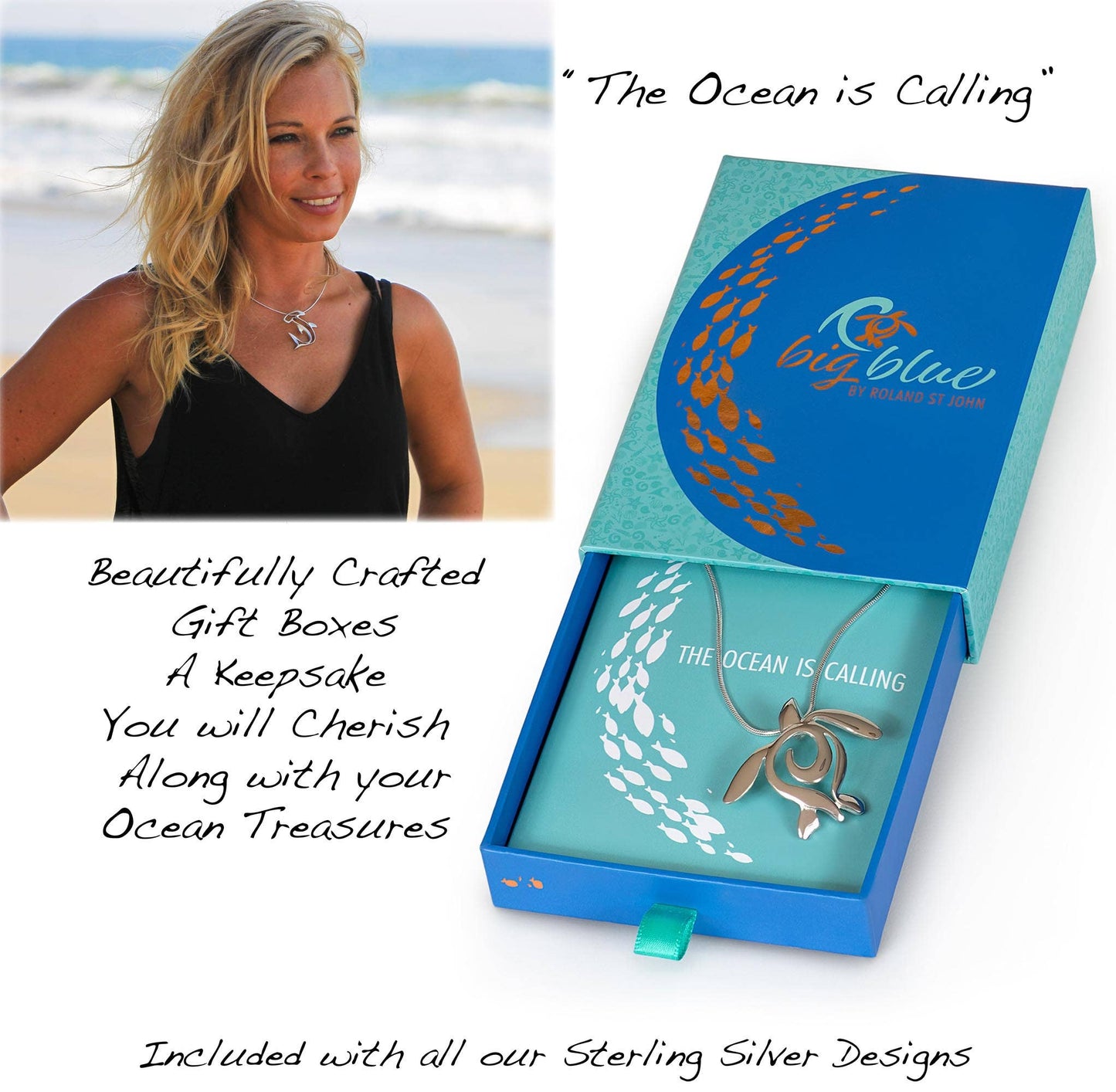 Sterling Silver Ocean Traveler Sea Turtle Medallion - Iconic Marine Jewelry