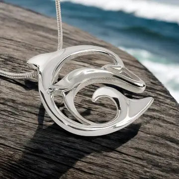 Sculpted Silver Dolphin Necklace