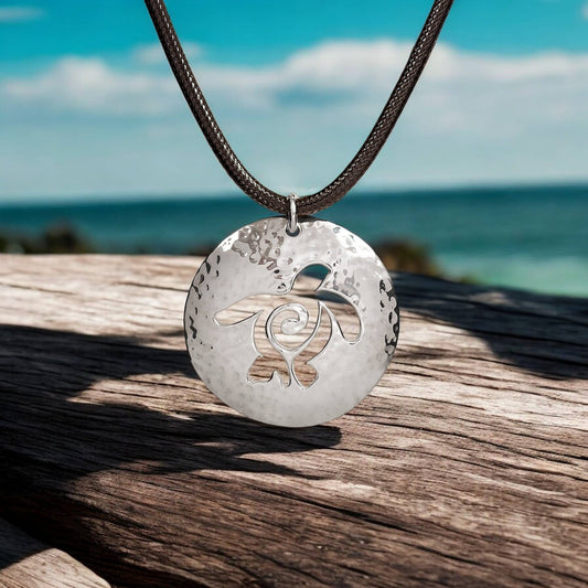 Sterling Silver Ocean Traveler Sea Turtle Medallion - Iconic Marine Jewelry