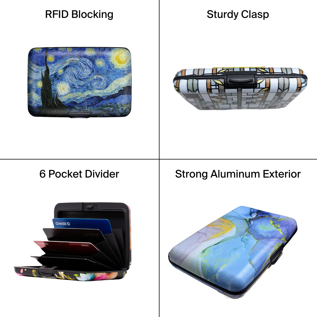 Van Gogh Irises Armored Wallet - RFID Blocking Security with Fine Art Design"