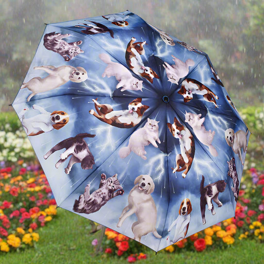 Raining Cats & Dogs Folding Umbrella