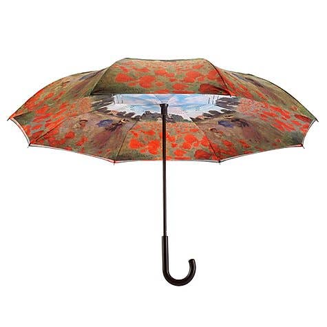 Enhanced Poppy Field Stick Umbrella Reverse Close