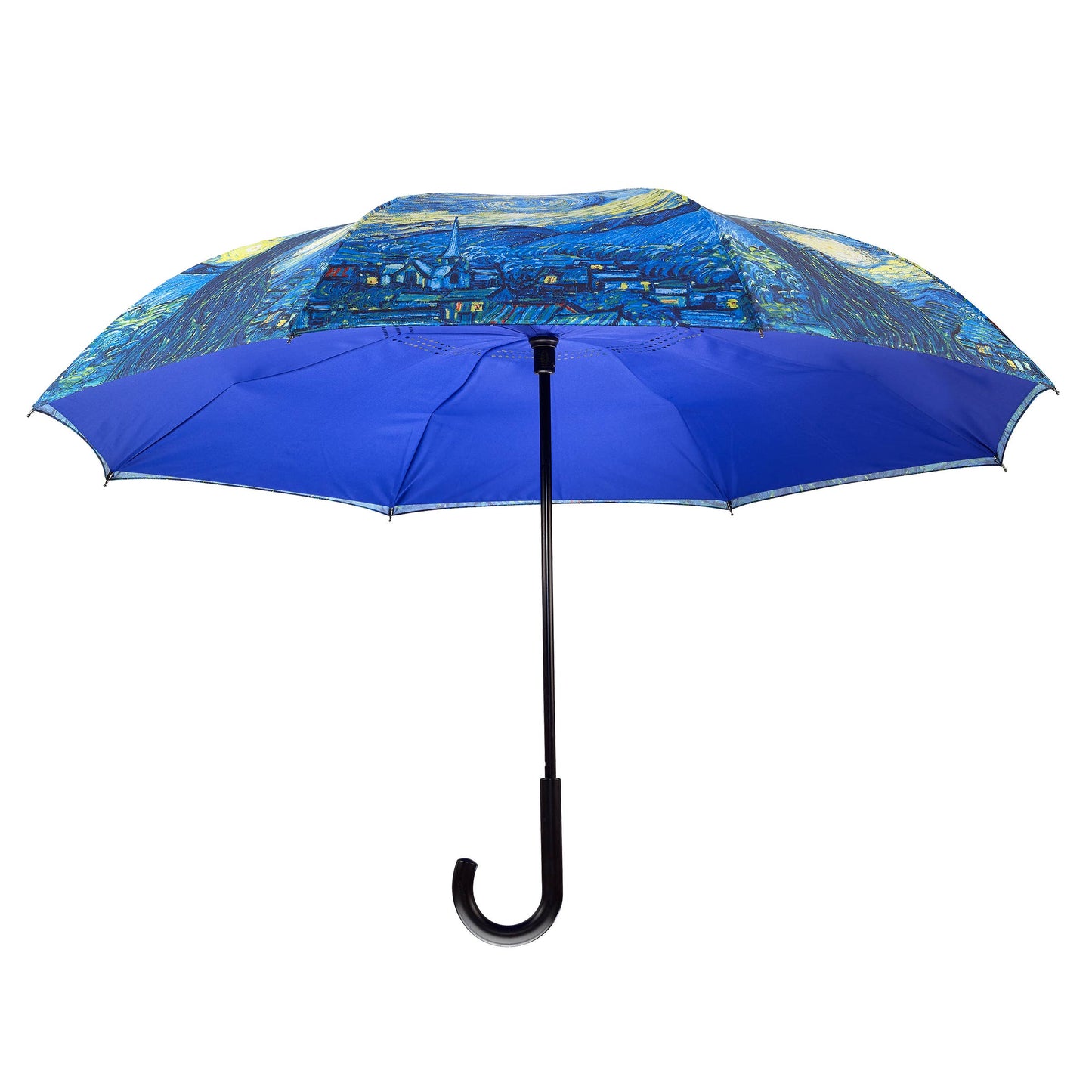 Van Gogh Starry Night Premium Umbrella Reverse Close
