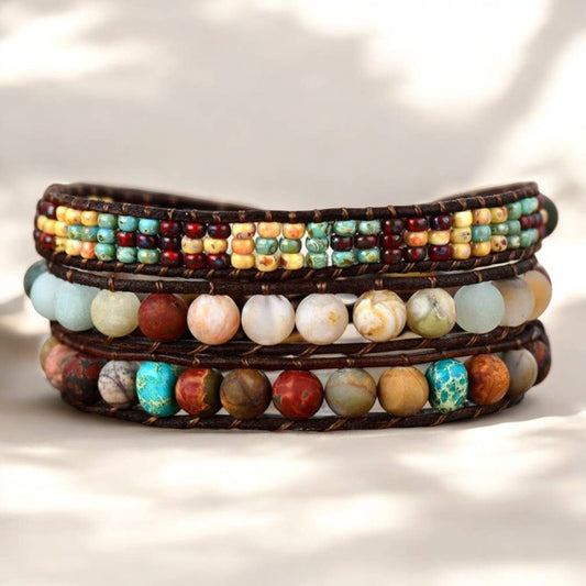 Vintage Jasper Wrap Bracelet