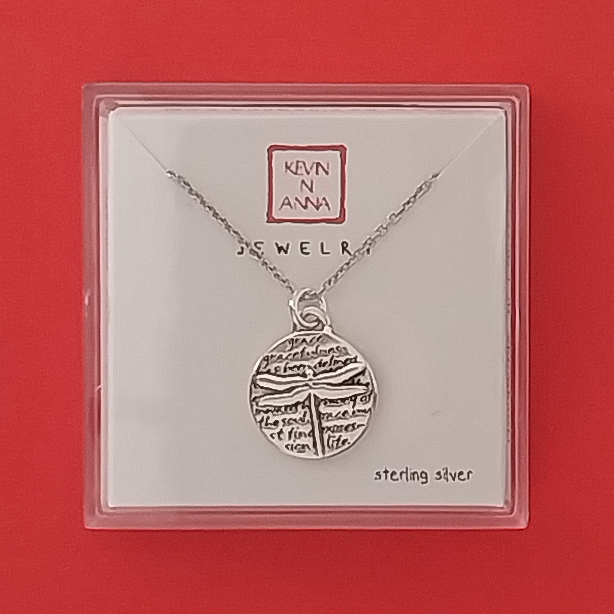 Inspirational Silver Dragonfly Necklace Gift Box