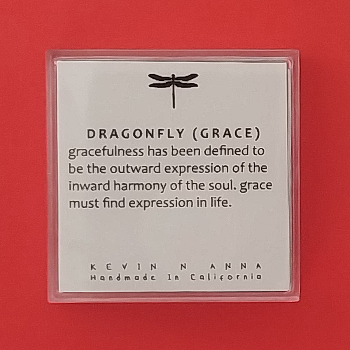Silver Dragonfly Necklace Inspirational  Message