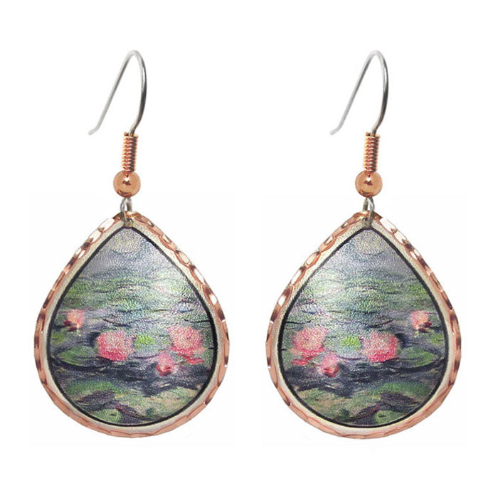 Monet Water Lilies Teardrop Earrings