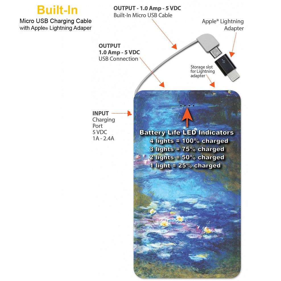 Monet Water Lilies Portable Power Bank
