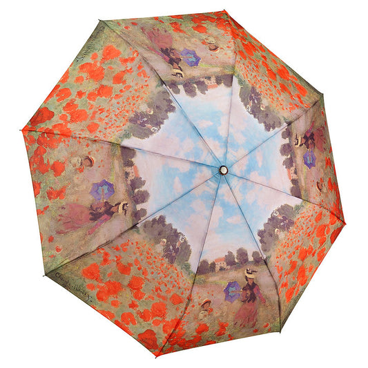 Monet Field of Poppies Folding Art Umbrella