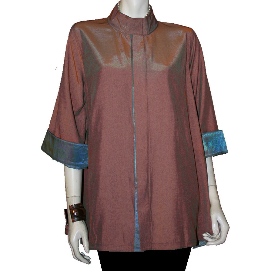 X - Reversible Teal/Brick Red Swing Top - Clearance