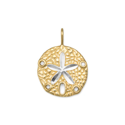 Sand Dollar Pendant Necklace - 14K Gold Plated Sterling Silver