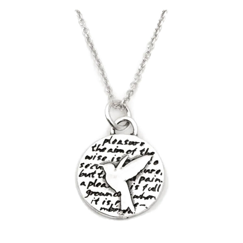 Inspirational Silver Hummingbird Necklace