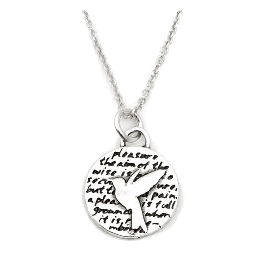 Inspirational Silver Hummingbird Necklace