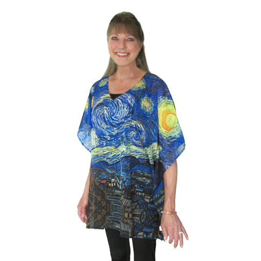 Van Gogh Starry Night Popover Fine Art Top or Scarf